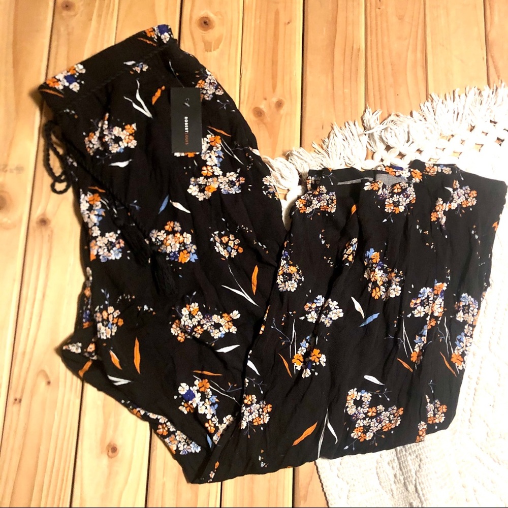 Robert Louis Palazzo Pants Floral w/ tassel ties